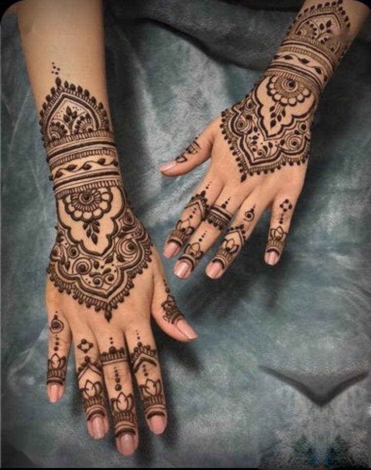 Engagement henna design on hands