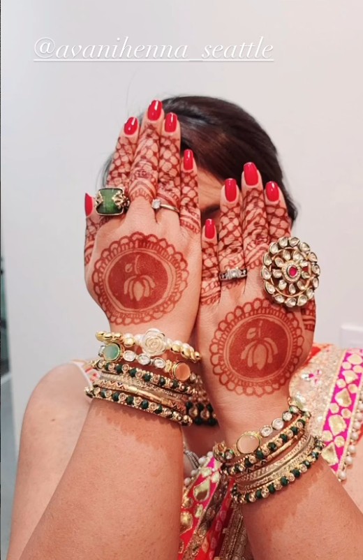 Intricate bridal mehndi henna design for Indian wedding by Avani Henna Seattle