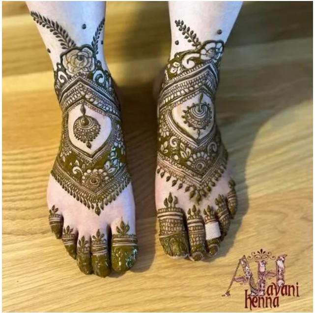 Full bridal mehndi henna design on hands and arms by Avani Henna